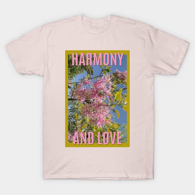 Harmony and love with pink blossom T-Shirt by Alina